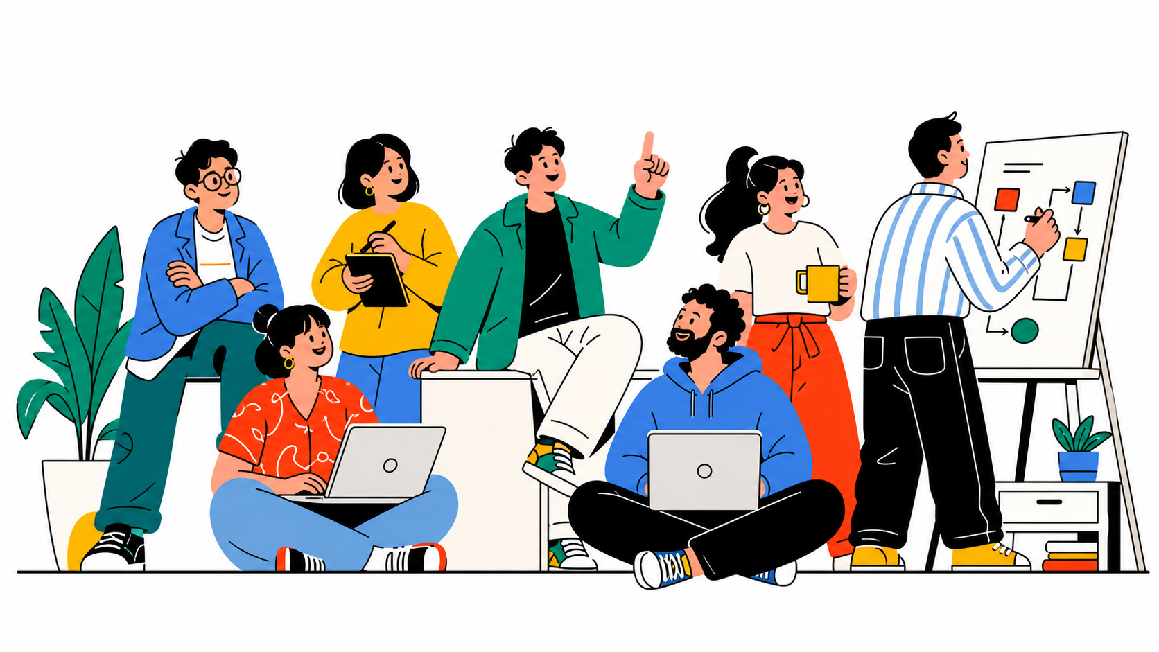 FLOWBASE team collaboration illustration